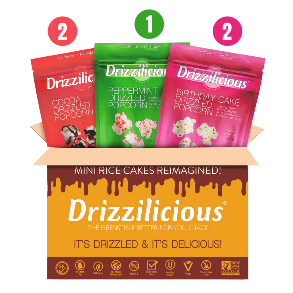 3 Flavor Variety Popcorn [Cocoa. Birthday. Peppermint] 3.6oz